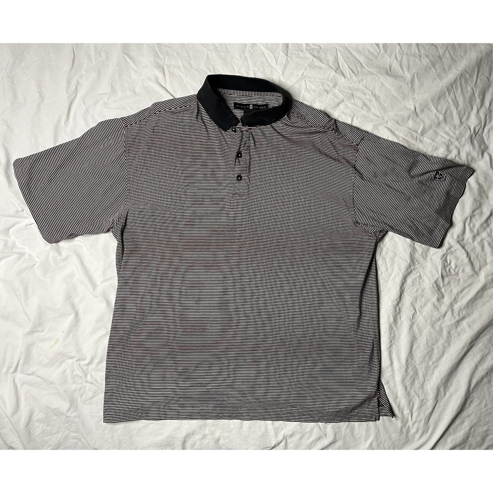 Nike Tiger Woods Golf Polo Shirts Men's Large Red White Stripes Shirt Sleeve